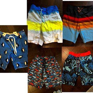 Boy's Bathing suit package size 7/8 kids - great brands (5 suits)